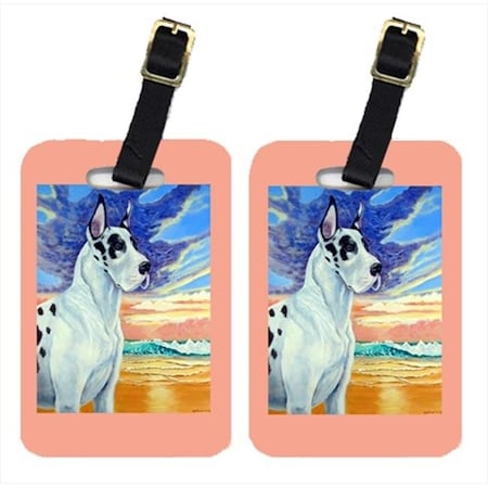 Carolines Treasures Carolines Treasures 7098BT Great Dane Harlequin Dane At Sunset Luggage Tags; Pack - 2 7098BT